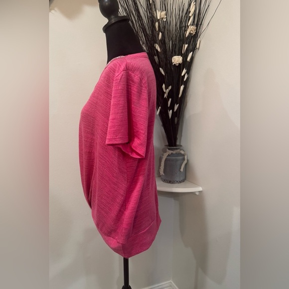 Women's Pink Short Sleeve Top - Picture 2 of 7